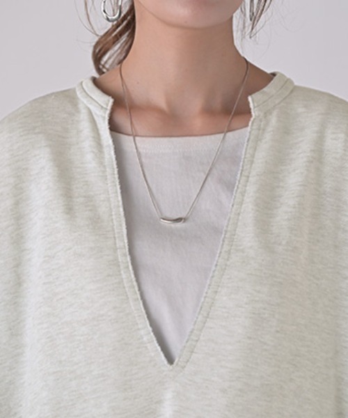 HUG.U（ハグユー） ワンピース 深V抜け感スウェットワンピース