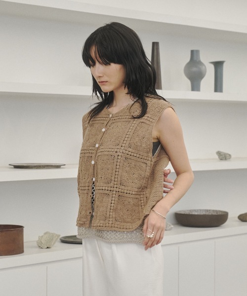 ベスト ジレ Crochet Lace Vest / クロシェレースベスト