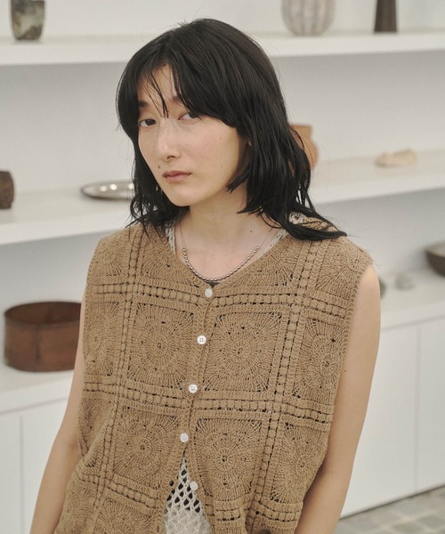 ベスト ジレ lace vest　　レースベスト レディース HeRIN.CYE ベスト ジレ lace vest レースベスト レディース