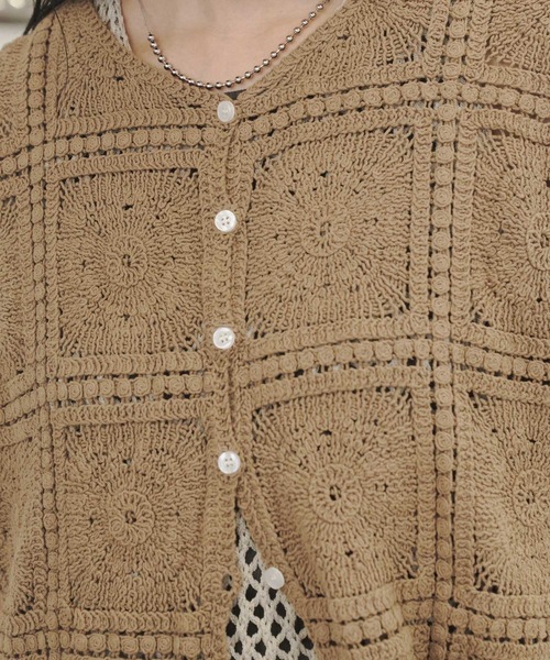 ニット セーター ハンドクロシェットレースベスト / Hand-Crocheted Lace Vest レディース ハンドクロシェットレースベスト / Hand-Crocheted Lace Vest