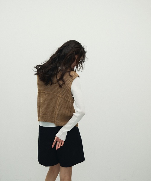 週末sale❣️L'Appartement Lace Vest 黒レースベスト ベスト ジレ Crochet Lace Vest / クロシェレースベスト
