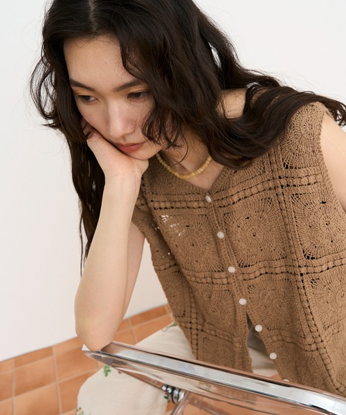 ベスト ジレ Crochet Lace Vest / クロシェレースベスト レディース