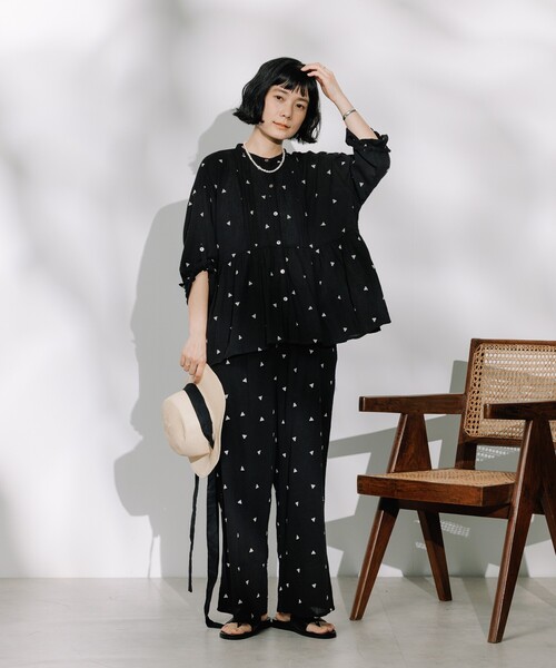 FREAK'S STORE ブラウス シャツ インド 幾何学 刺繍ブラウス