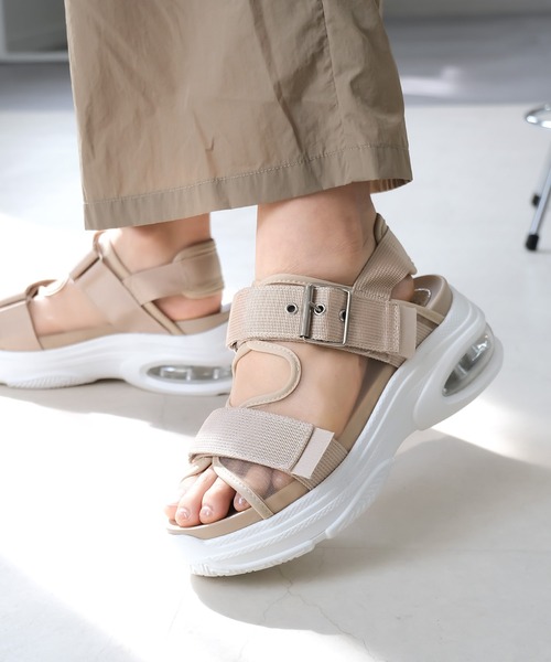 AmiAmi（アミアミ） サンダル 厚底シアースポーツサンダル エアー