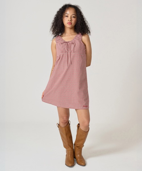 TINA:JOJUN tina jojun チェック柄　ノースリーブワンピース TINA：JOJUN（ティーナジョジュン）の「チェック柄 ノースリーブ