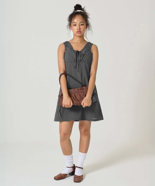 チェック柄 ノースリーブワンピース TINA：JOJUN チェック柄 ノースリーブワンピース TINA：JOJUN（ワンピース