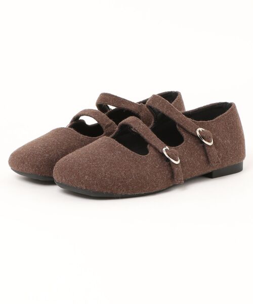shoes365 バレエシューズ パンプス 「shoes 365」ダブルストラップ