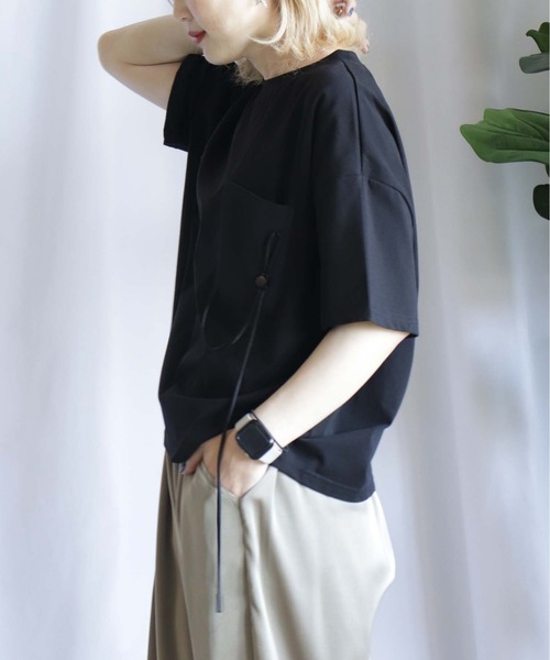 tシャツ ポケ付きショートプルオーバー レディース BITTOKO tシャツ ポケ付きショートプルオーバー レディース