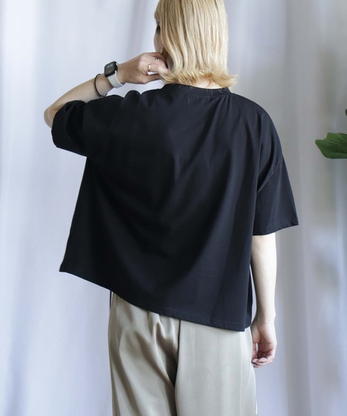 tシャツ ポケ付きショートプルオーバー レディース BITTOKO tシャツ ポケ付きショートプルオーバー レディース