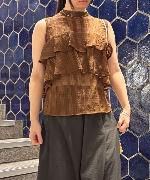 【セール/30%OFF】Audrey and John Wad オードリーアンドジョンワッド ノースリーブフリルチェックブラウス L4122 レディース【SALE】【返品・交換不可】 楽天市場】【セール/30%OFF】Audrey and John Wad オードリー