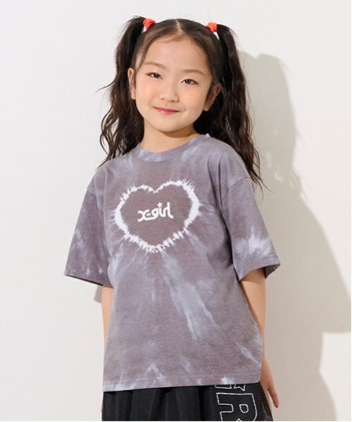 X-girl Stages tシャツ ハートタイダイ半袖Tシャツ キッズ 子供