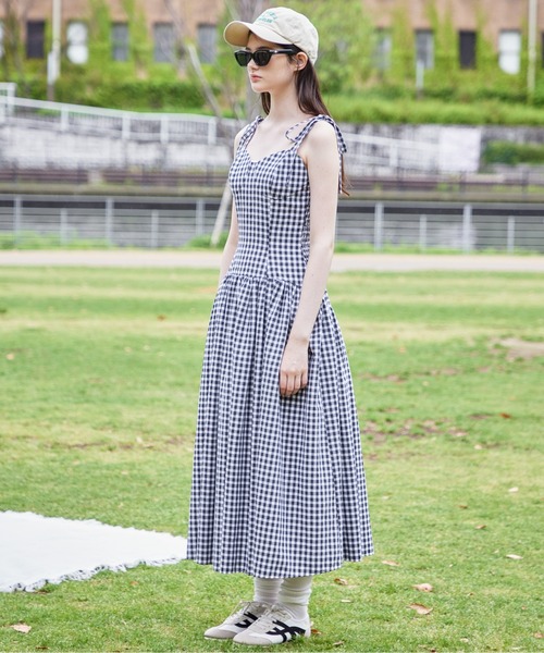 etre loin（エトルワン） ワンピース Gingham check back open dress