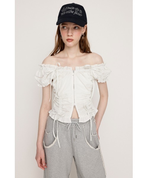 【新品】SLYスライFRONTZIPフロントジップ 2ウェイトップス SLY ブラウス シャツ FRONTZIP 2WAY TOPS フロントジップ 2