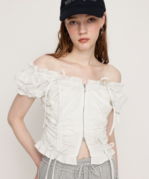 SLY ブラウス シャツ FRONTZIP 2WAY TOPS フロントジップ 2