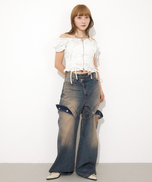 SLY ブラウス シャツ FRONTZIP 2WAY TOPS フロントジップ 2