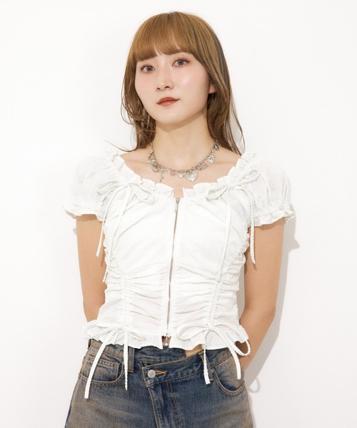 SLY ブラウス シャツ FRONTZIP 2WAY TOPS フロントジップ 2