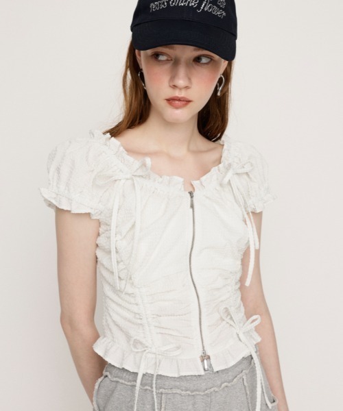 【新品】SLYスライFRONTZIPフロントジップ 2ウェイトップス SLY ブラウス シャツ FRONTZIP 2WAY TOPS フロントジップ 2