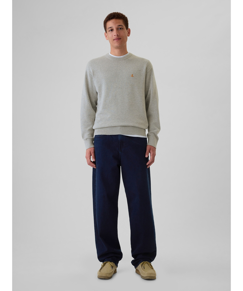 「GAP」 長袖ニット S グレー メンズ