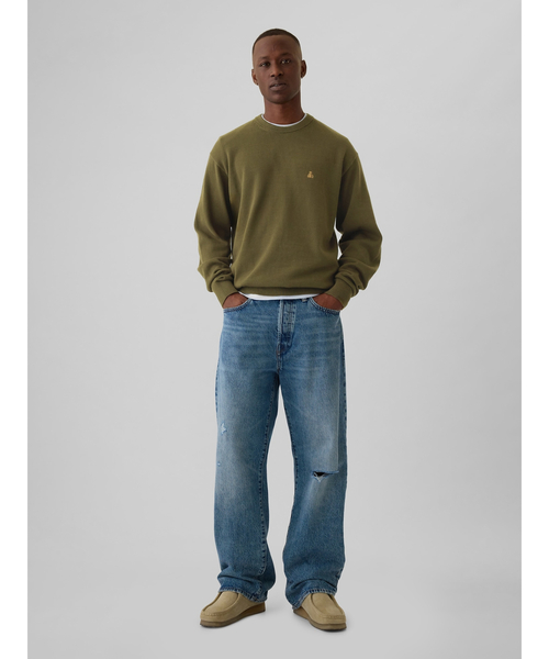 「GAP」 長袖ニット S グレー メンズ