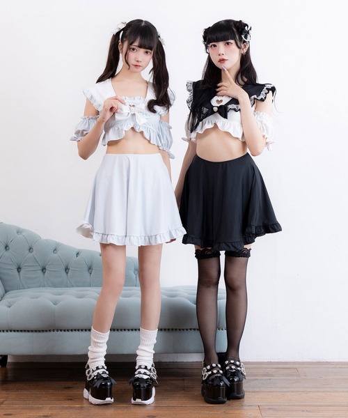DearMyLove 水着 ハートくりぬきフリルセーラー水着 レディース