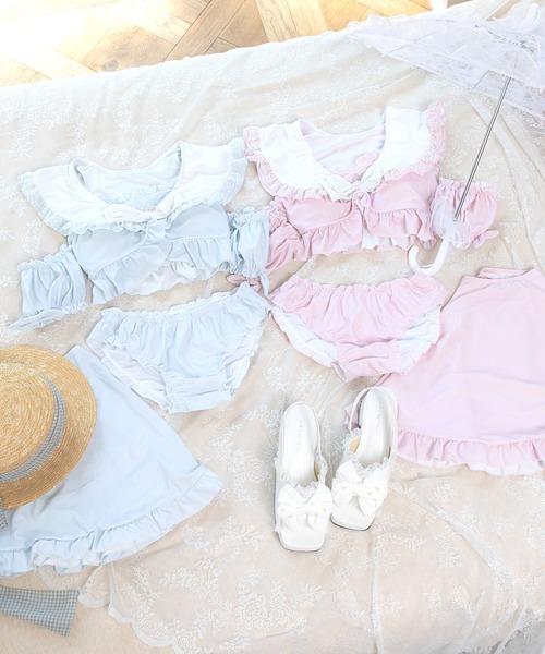 DearMyLove 水着 ハートくりぬきフリルセーラー水着 レディース
