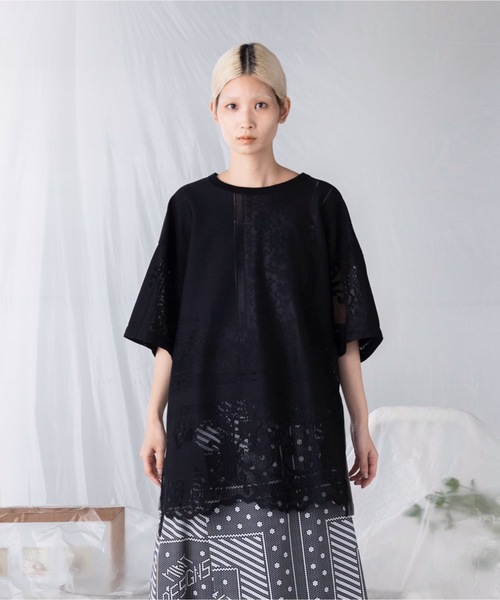 「mintdesigns」 半袖カットソー 2 ブラック レディース