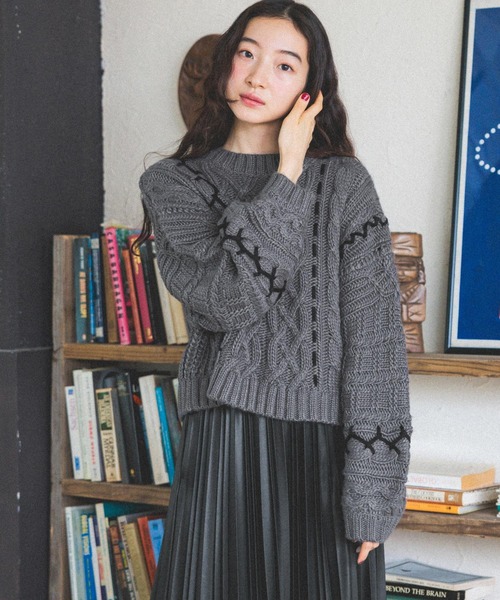 「niko and...」 長袖ニット MEDIUM グレー レディース_画像7