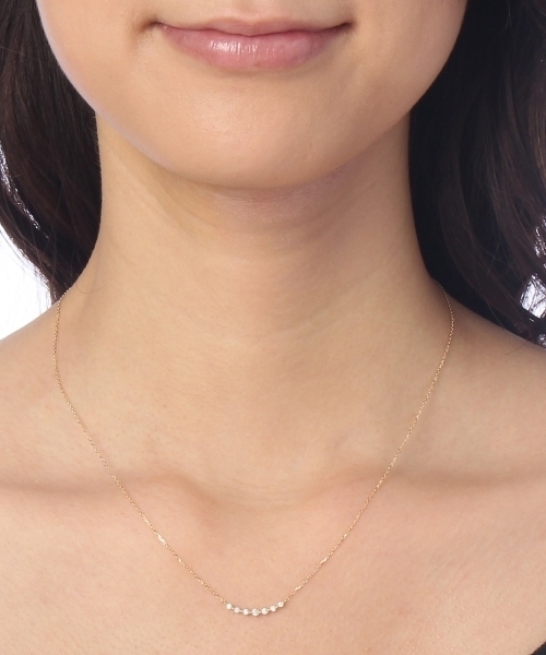 COCOSHNIK ダイヤネックレス K18ダイヤモンド グラデーション5石 ネックレス（ネックレス
