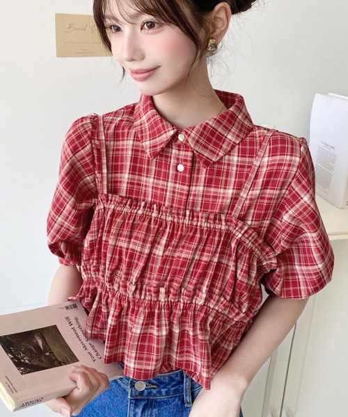 ppc loset♡フリルチェックシャツドレス サイズ34 ppc loset♡フリルチェックシャツドレス サイズ34 ppc loset♡フリル