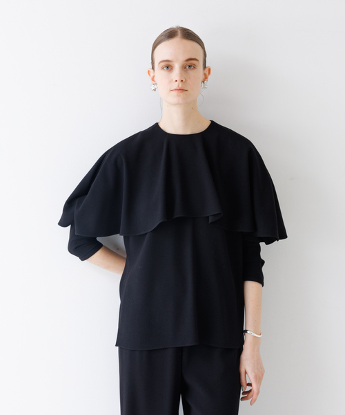［高品質］DESIGNWORKSデザインワークスブラウス DESIGNWORKS ブラウス シャツ ケープブラウス レディース
