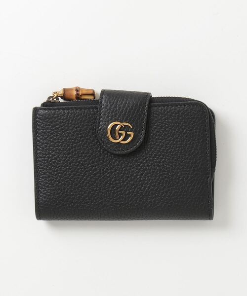 GUCCI 「GUCCI」 バンブー付き ダブルG 二つ折り 財布