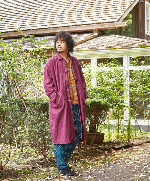 「チャイハネ」 「Amina」コート FREE イエロー メンズ_画像4