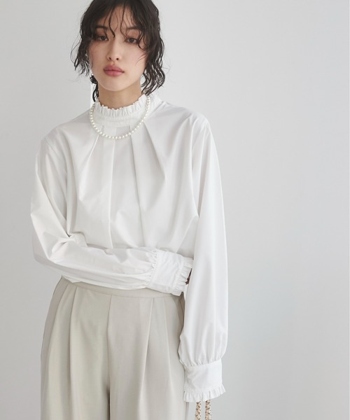 「Lajour」 半袖ブラウス フリー ネイビー レディース Lajour 「Lajour」 半袖ブラウス フリー ネイビー レディース