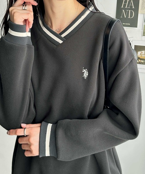 トレーナー スウェット 「U.S.POLO ASSN.」表ピーチラインスウェット レディース
