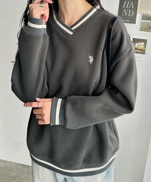 トレーナー スウェット 「U.S.POLO ASSN.」表ピーチラインスウェット レディース