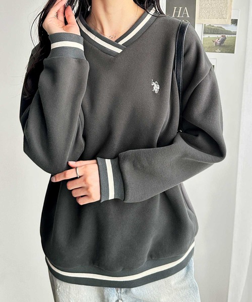 トレーナー スウェット 「U.S.POLO ASSN.」表ピーチラインスウェット レディース