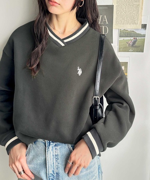 トレーナー スウェット 「U.S.POLO ASSN.」表ピーチラインスウェット レディース
