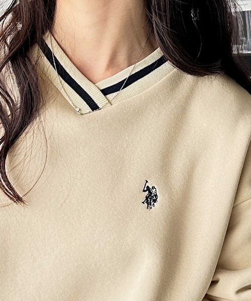 トレーナー スウェット 「U.S.POLO ASSN.」表ピーチラインスウェット レディース