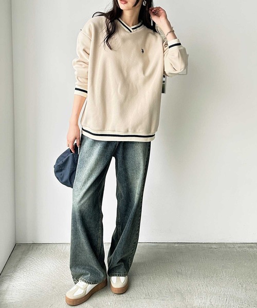 トレーナー スウェット 「U.S.POLO ASSN.」表ピーチラインスウェット レディース