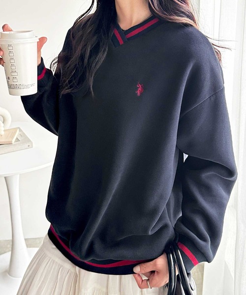 トレーナー スウェット 「U.S.POLO ASSN.」表ピーチラインスウェット レディース