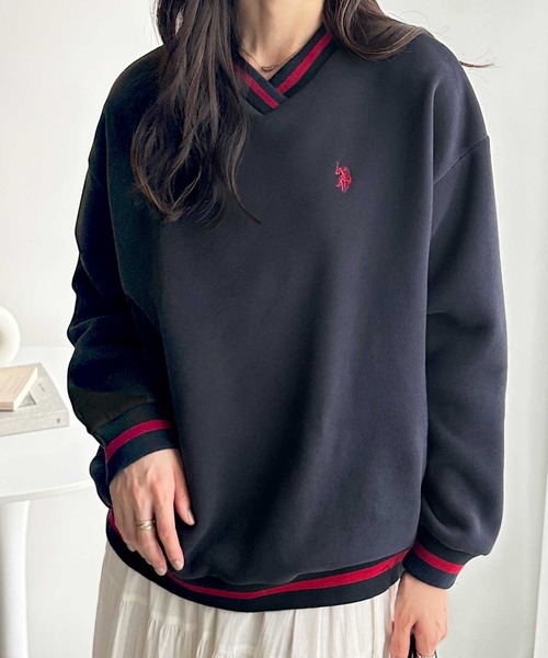 トレーナー スウェット 「U.S.POLO ASSN.」表ピーチラインスウェット レディース