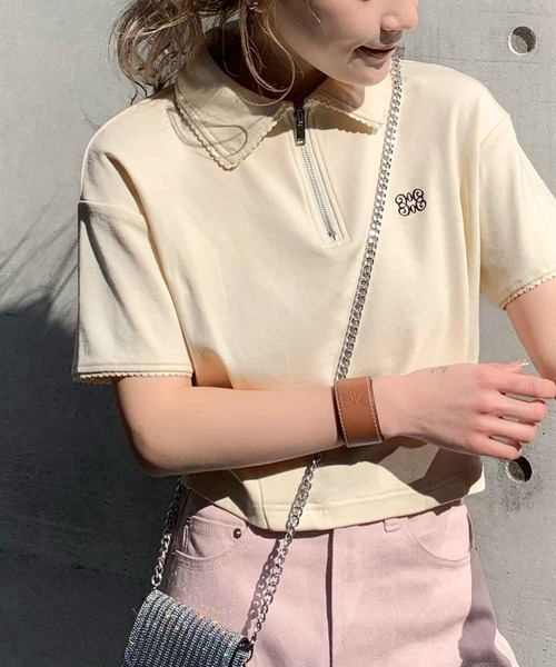 「mily bilet」 半袖ポロシャツ MEDIUM チャコールグレー レディース