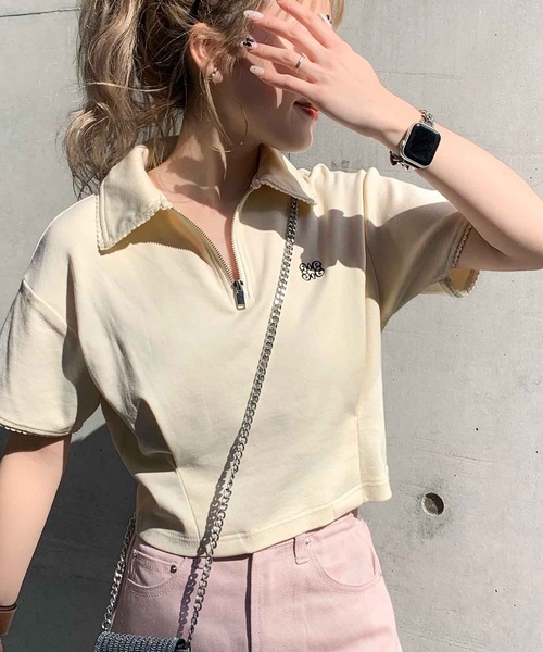 「mily bilet」 半袖ポロシャツ MEDIUM チャコールグレー レディース