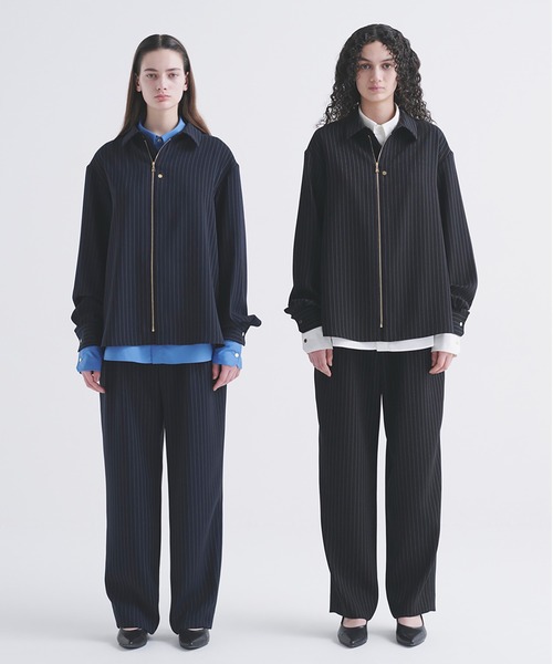 CULLNI ラインパンツ CULLNI パンツ Stripe Double Cloth 3Tuck Semi Wide Pants