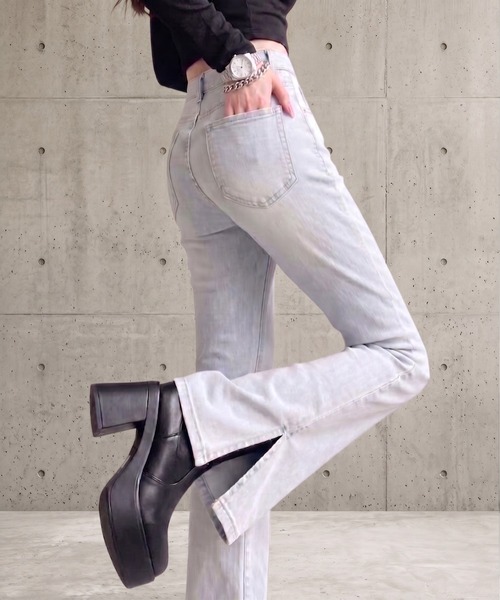 Ada. ジーンズ デニム デニムパンツ ウォッシュ加工 フレア デニム