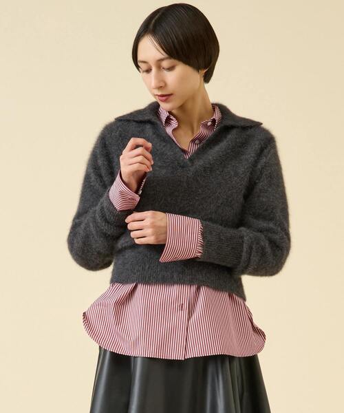 ❄さっちん様❄martinique❄フェレット100%ふわふわニットダークグレー ❄さっちん様❄martinique❄フェレット100%ふわふわニットダークグレー