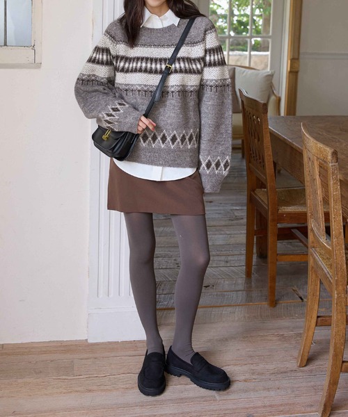 ニット セーター ノルディック柄ニット レディース : ZOZOTOWN Yahoo