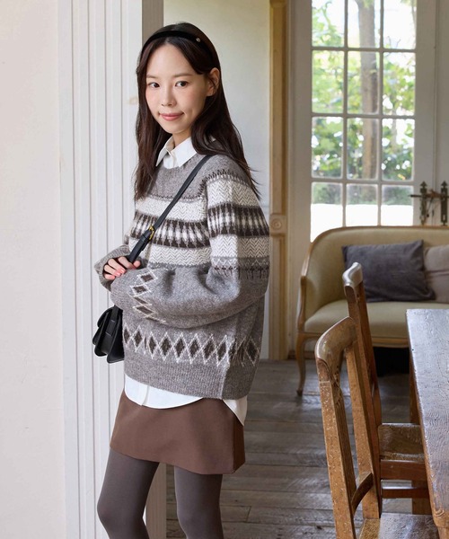 ニット セーター ノルディック柄ニット レディース : ZOZOTOWN Yahoo