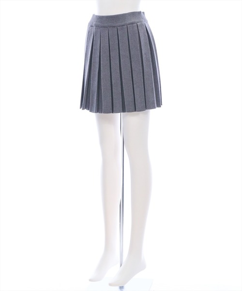 clear スカート ニットプリーツミニスカート(セット可)「着回し力抜群