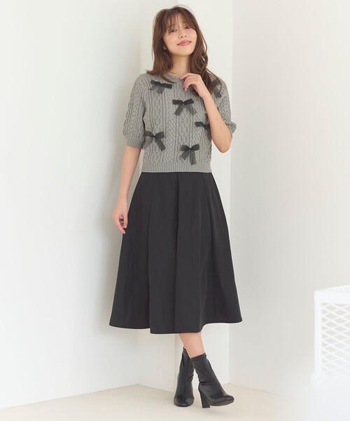 「Feroux」 半袖ニット F グレー レディース_画像3